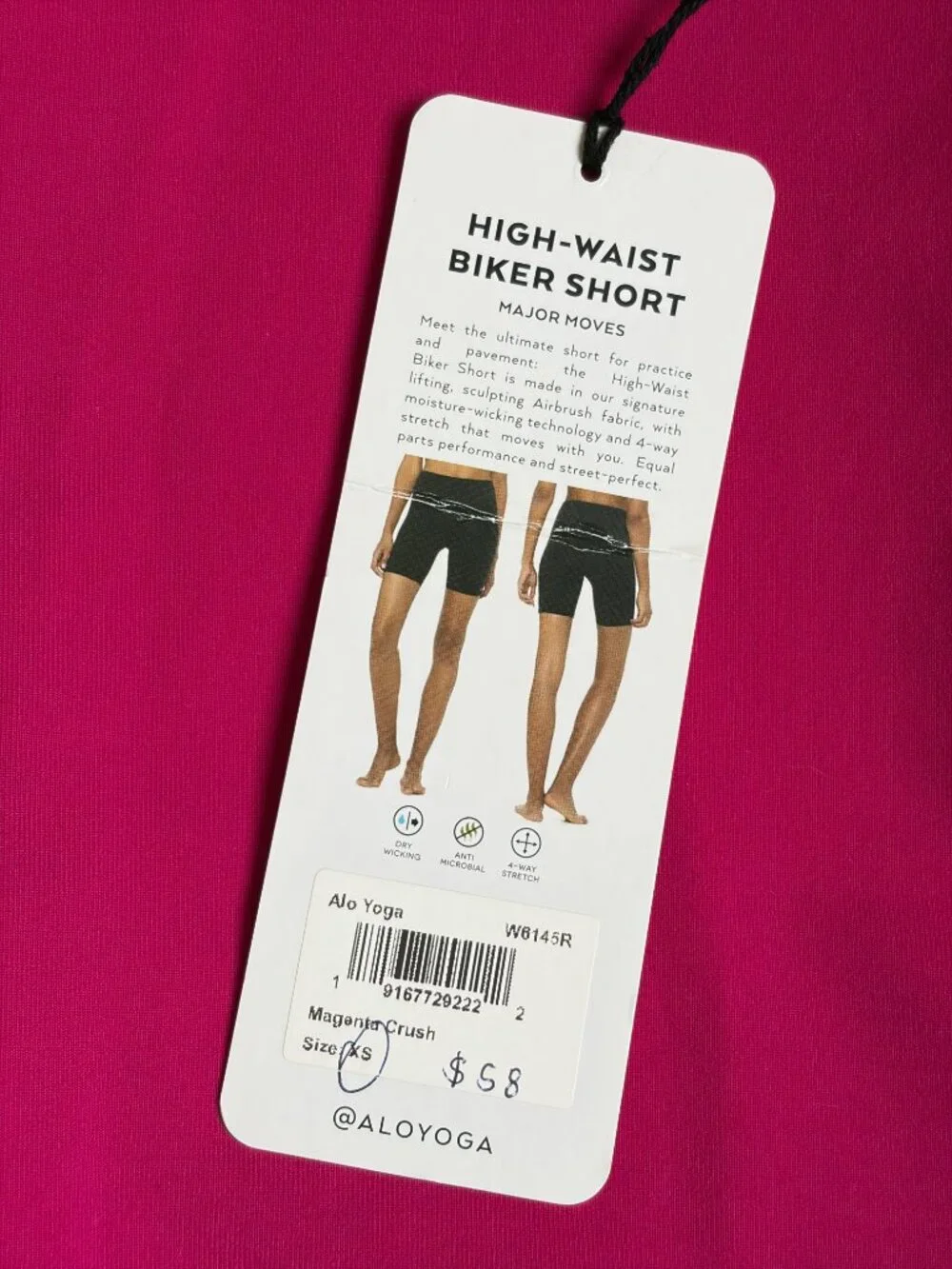 NWT Alo High-Waist Biker Short 7” (Magenta Crush) - Extra Small